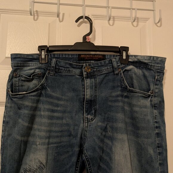 Brooklyn Laundry American Collection distressed straight leg jeans size 38 x 32 - Picture 5 of 11